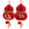 Chinese Year Hanging Decor, Fabric Gourd & Red Lantern, Festive Horse
