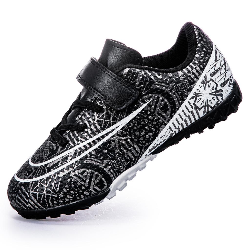 Children's Football Shoes Low Top Velcro Boys and Girls Student Training Sneakers Spike Shattered Sneakers