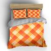 Plaid Orange Bedding Set Bedding Duvet Cover Set Duvet Cover Pillowcases (1 * Duvet Cover 2 * Pillowcases, Without Duvet Insert)
