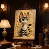 5D DIY Frameless Pearl Painting Cute Cat Pattern Painting Kit Suitable for Home Living Room Bedroom and Other Wall Decoration Art Paintings