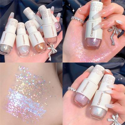 6 Colors Liquid Eyeshadow Sequins Glitter Eye Shadow Pearlescent Lying Silkworm Lasting Shiny Eye Makeup