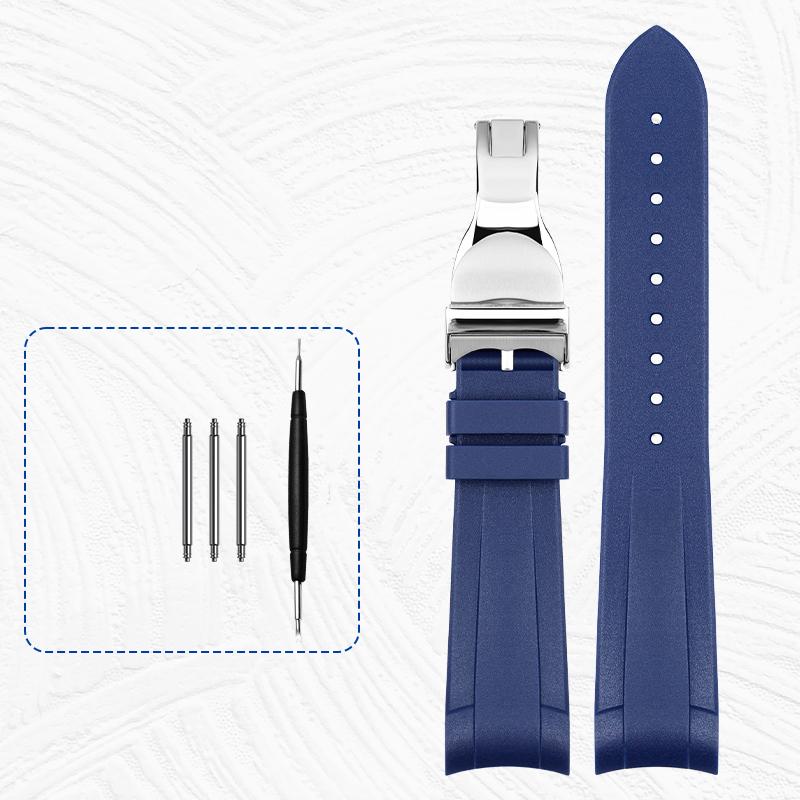 

Высококачественный резиновый ремешок для часов Tudor Black Bay GMT, ремешок для часов с изогнутым концом, складная пряжка, черный, синий, красный, 22 мм, ремешок на запястье 22mm