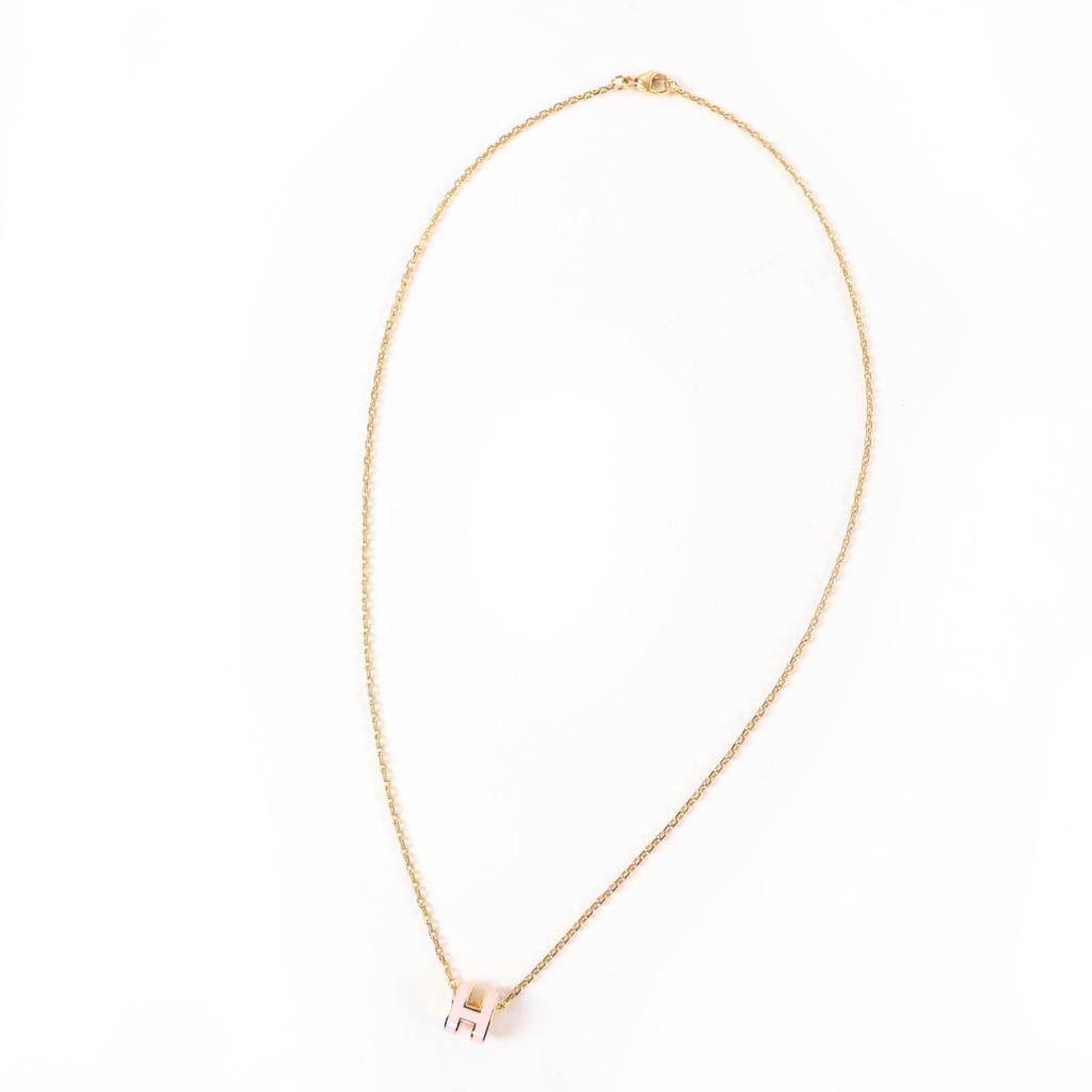 Excellent HERMES Necklace Mini Pop H Necklace Pink Women Used