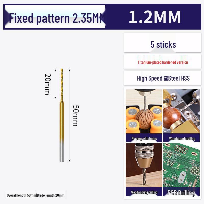 2.35mm Shank High-Speed Steel Micro Twist Drill for Woodworking and Amber Drilling