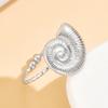 Stainless Steel Seashell Ring - Casual Vacation Marine Life Jewelry for Women