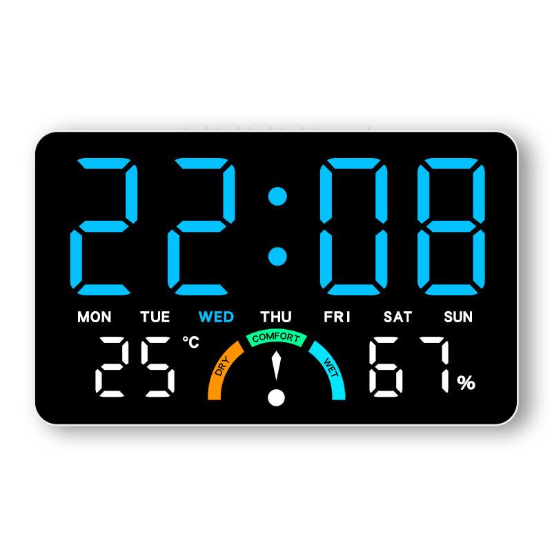 Modern Minimalist Digital Clock With Led Display And Multifunctional Bedside Alarm For Home Office Use