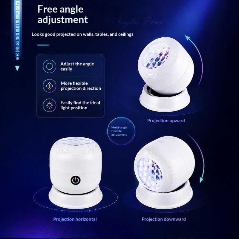Led Starry Ocean Projection Light 360°Rotating Dynamic Night Light Usb Plug-In Creative Birthday Gift For Preferred Bedroom Lamp