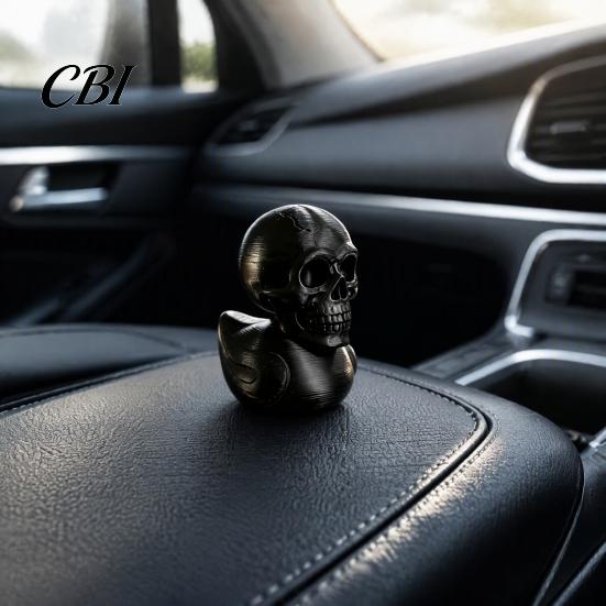 Dark Niche Home Decoration 3D Printed Skull Duck Figurine, Gothic Skeleton Head Statue, Halloween Trendy Desktop Accessory Spooky Desk Ornament,
