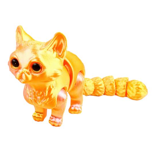 3D Printed Cat Toy Stress Relief Simulation Cat Toy Articulated Animal Fidget Toy Desktop Pet Model Office Desk Decoration Ornament