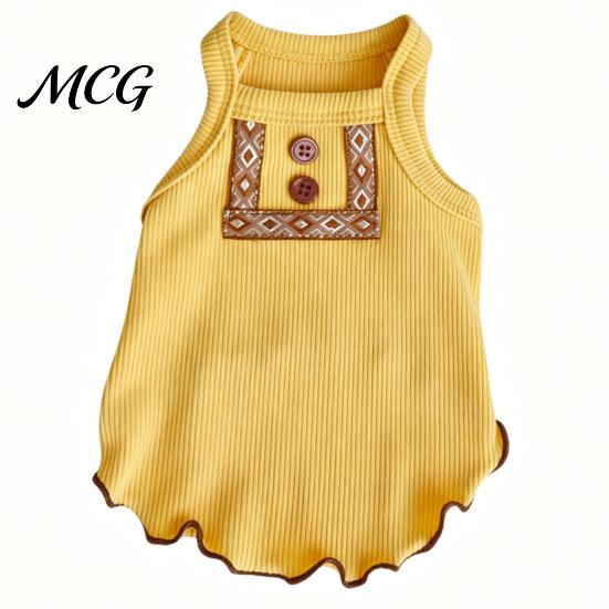 Pet Hair Reduction Shirt Ribbed Sleeveless Dog T-Shirt, Breathable Girl Vest Shirt, Soft Fabric Top Summer Puppy Outfit for Small Dogs Bichon