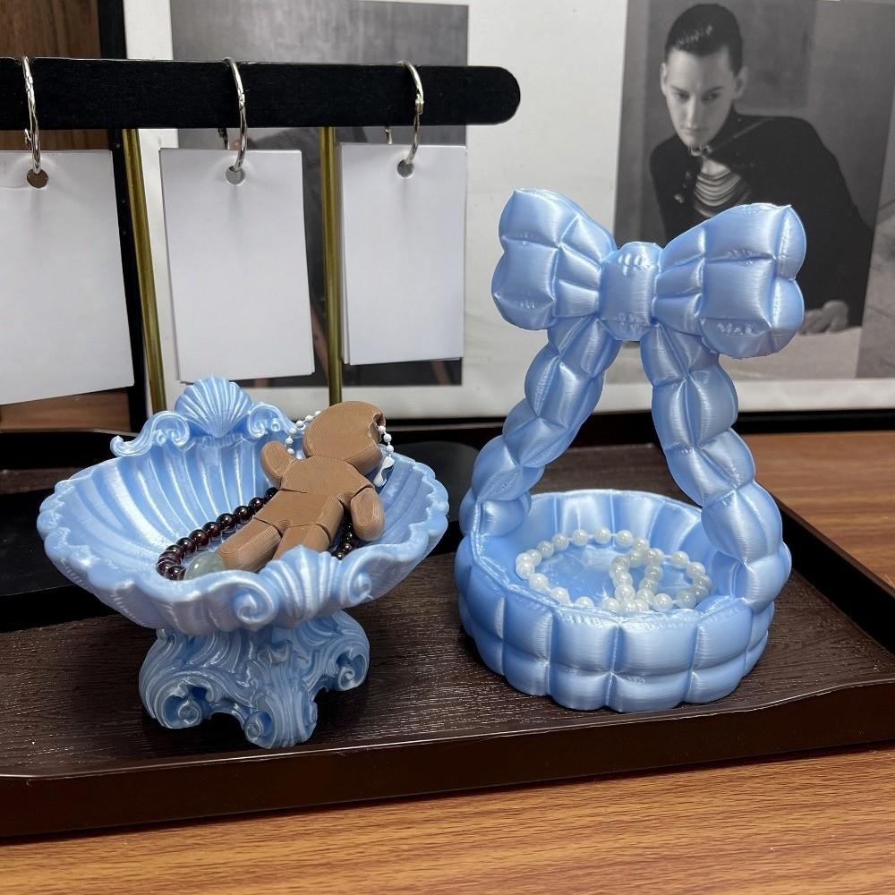 Decorative Bow 3D Printed Jewelry Tray Sweet Shell Shape Jewelry Tray Home Ornaments