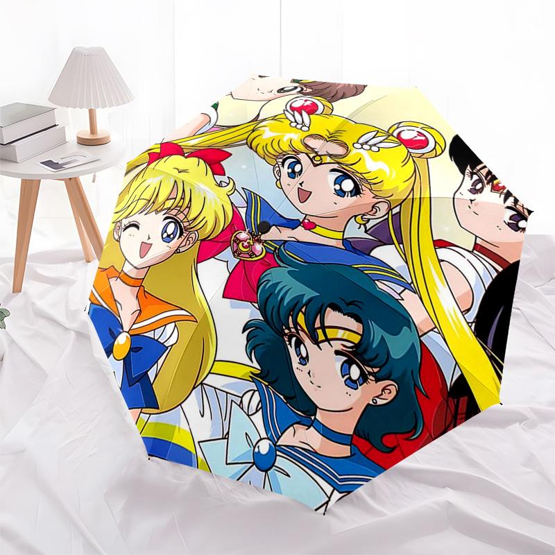 

1pc Sailor Moon Umbrella Automatic Opening & Closing, Portable 3-Fold Design, 8-Bone Iron Frame, Outdoor Umbrella, Ideal Gift for Fans, Travelers, Dai