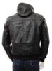 Motorcycle Festive Stylish Halloween Lambskin Black Leather Hoodie Men Jacket Handmade