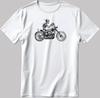 Rider Skeleton Short Sleeve White-Black Men's / Women's T-Shirt K200