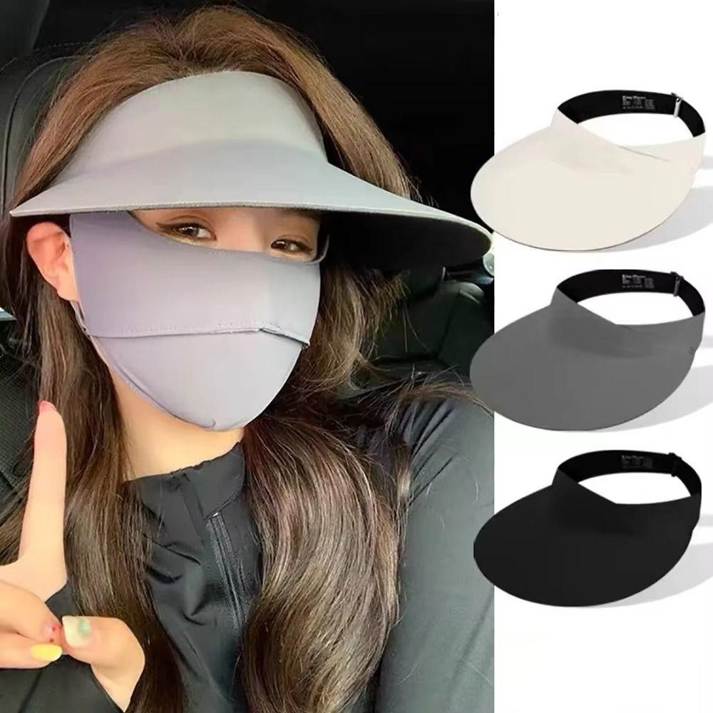 Breathable Seamless Visor Cap Large Brim Women Sun Hat Simple Beach Cap  Sunshade