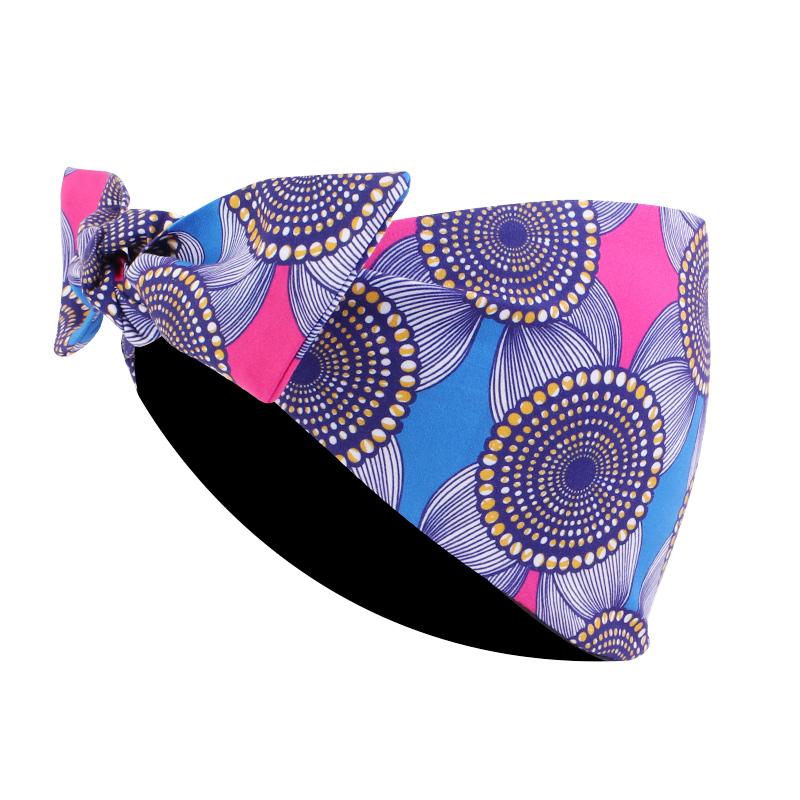 New Women's African Print Headband Elastic Sports Yoga Hair Band For Braids Curly Girls Salon Makeup Headwrap Turban Headwear