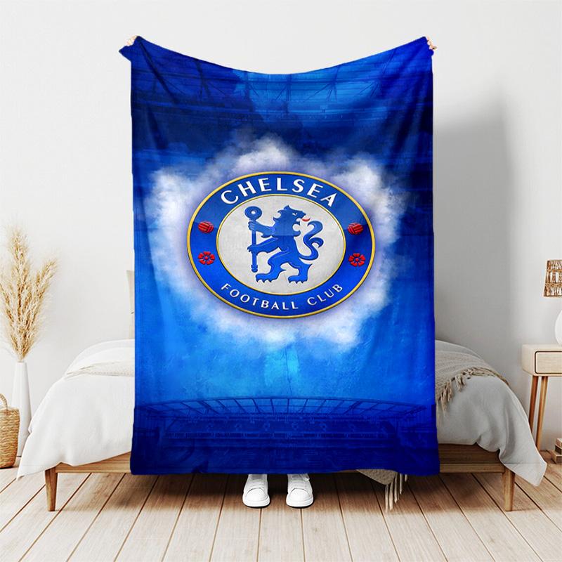 1pc Blanket - Chelsea FC logo Print Design, Lightweight Blanket for Sofa, Bed- Soft &Warm, Gift for All Seasons