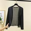 Dámský lehký kardiganový šál s dlouhým rukávem na jaro/léto 2025 - Slim pletená klimatizační bunda