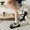 Fashion Thick Bottom Women JK Lolita Shoes Ladies Outdoor Leather Pumps Spring Autumn Butterfly-knot Women's Mary Jane Shoes