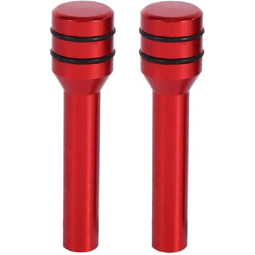 Car Door Lock Knobs 2pcs Universal Car Truck Aluminum Interior Door Lock Knob Pins Cover(Red)