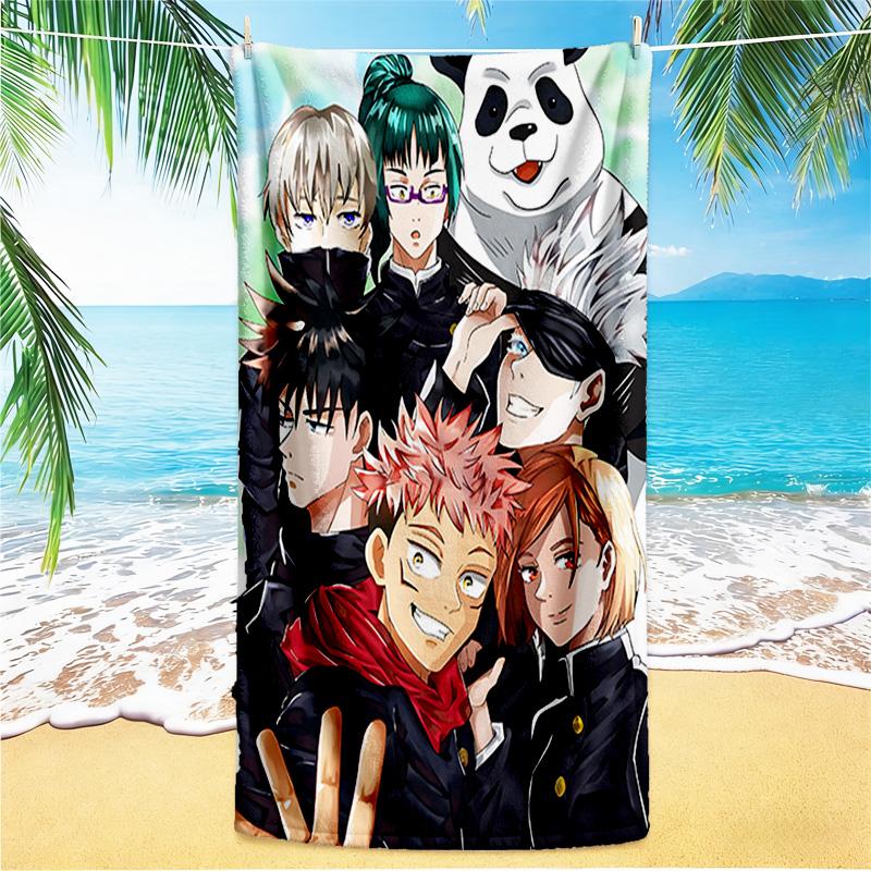 1 pieza Toalla de playa de Héroes de Anime Potentes, Toalla de playa absorbente de secado rápido, Toalla de playa para deportes al aire libre y natación, Suave y cómoda Y7221