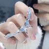 Zircon Butterfly Necklace Set Layer Blue Four-pointed Ins Style Light Luxury Clavicle Chain for Women Girlfriend Jewelry Gift