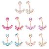 14g Crescent Jewel Cluster 316L Surgical Steel Belly Button Ring Piercing Jewelry Gift