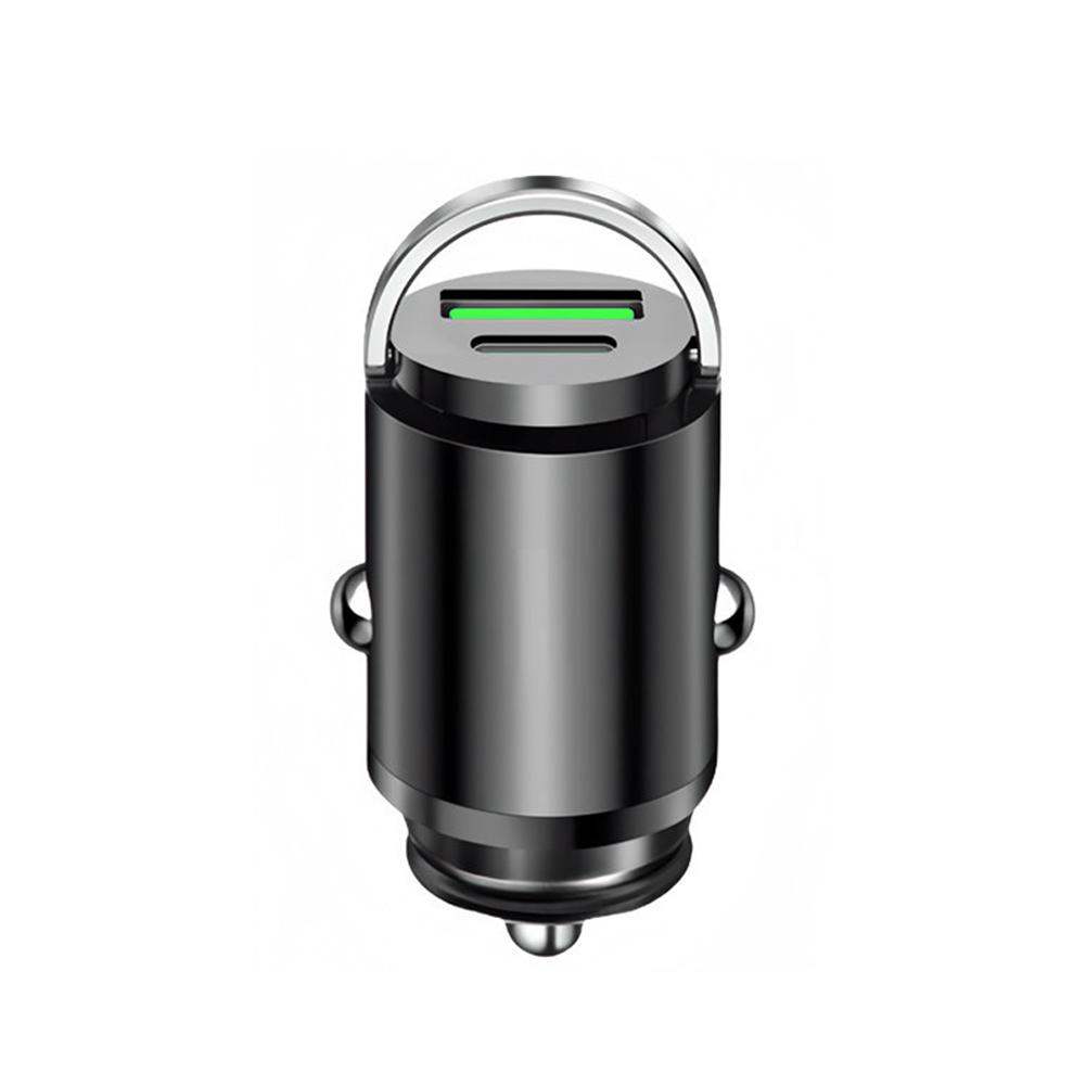 

Мини Автомобильное Зарядное Устройство с Двумя Портами и Кольцом для Вытягивания, USB Быстрая Зарядка для iPhone Huawei Xiaomi Samsung QC 3.0, Удобный Адаптер для Зарядки Телефона Flat Head type