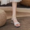 Fashion Open-toe Ladies High Heels Sandals 2025 Summer Breathable Square Heel Women Pumps Women Cool Increased Casual Shoes Slippers 40