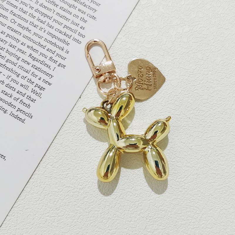 Y2K Korean Cute 3D Balloon Dog Charm Key Chain for Iphone Accessories Trendy Heart Mobile Phone Lanyard Phone Bag Decorations