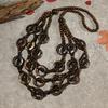 Bohemian coconut shell necklace retro multi-layered wearing long sweater chain women's niche holiday style accessories