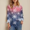 Women's Shirt Blouse Christmas Print Button Long Sleeve Casual Basic Shirt Collar Regular Top
