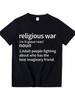 Religiöses Kriegsshirt Lustige Wörterbuchdefinition Buchstabe Grafik-T-Shirt Oberteil Vintage Rundhals Kurzarm-T-Shirt