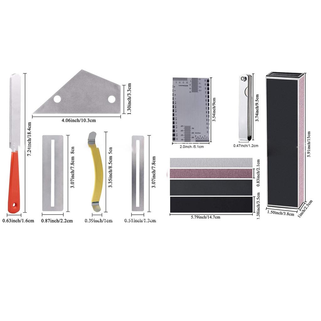 Guitar Luthier Tool Set Leveling Maintenance Repair Kit Accessory with Abrasive Paper