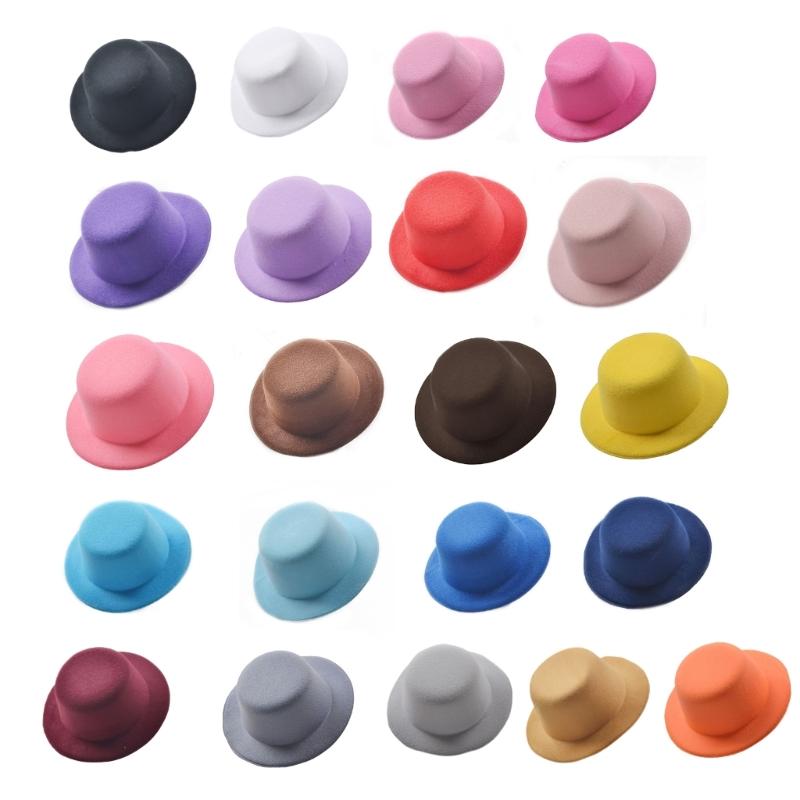 Womens Felt Fascinator Hat DIY Round Solid Color Small Plush Hat Hair Decor Wedding Bridal Cocktail Headwear Fasciantor Base