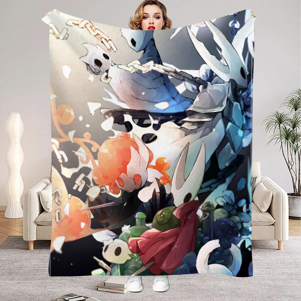 Hollow Knight Blanket Cartoon Game Printed Flannel Blanket for Home Living Room Bedroom Decor New Year Christmas Gift for Fans