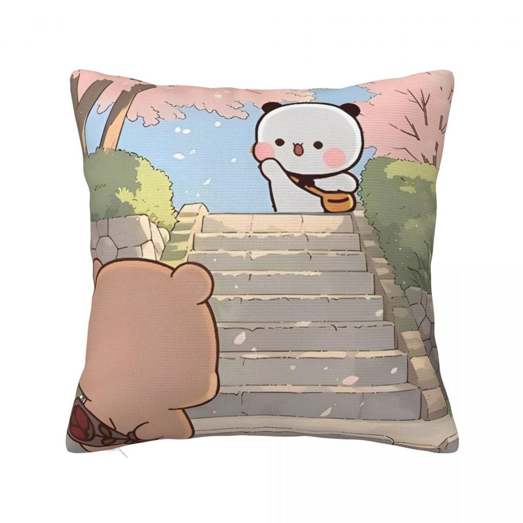 Decorative Pillowcase Bubu Dudu Bear And Panda Merch Chair Pillow Case Cover Square Multiple Sizes