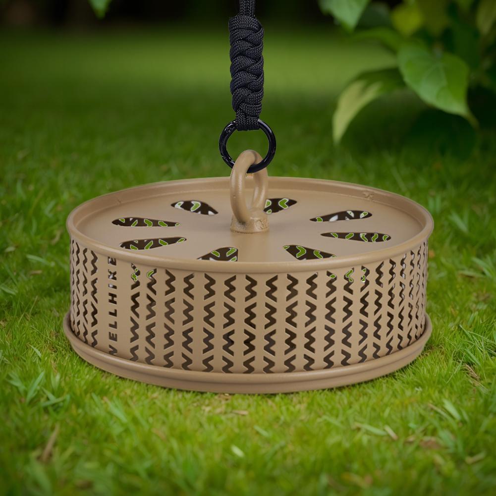 Mosquito Coil Holder with Cover Mosquito Repellent Incense Box Metal Repellent Incense Coil Burner for Outdoor Camping