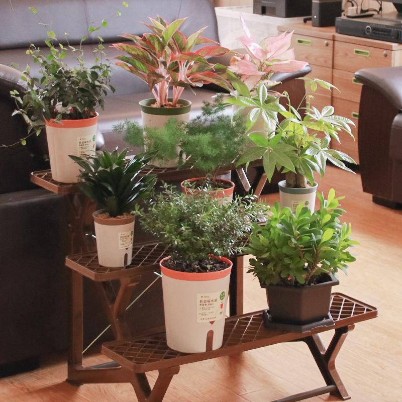 Lazy Automatic Self-Watering Flowerpot Plastic Succulent Plant Potted Double Layer Planters Office Home Decor Desktop Decoration