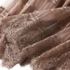 Korean Version of The High-waist Lace Stitching Mesh Skirt Women's Pleated Skirt A-line Mid-length Skirts