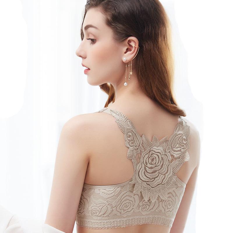 

Женское нижнее белье большого размера Бюстгальтер с застежкой спереди Бюстгальтер с розовой спинкой Тонкий бюстгальтер Бюстгальтер пуш-ап 52/120E светло-зеленый