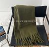 Winter new solid color versatile thickened scarf mohair fringed soft waxy warm student scarf women