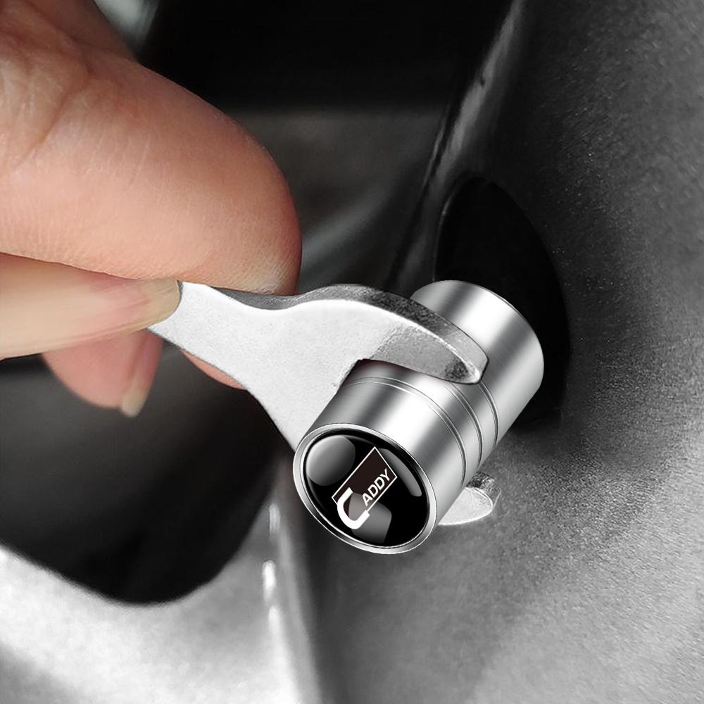4PCS Car CADDY Badge Wheel Tires Valve Caps Tyre Valve Stem Cover for Volkswagen Vw Scirocco Golf Tiguan Touran Jetta Passat GTI CWZ1