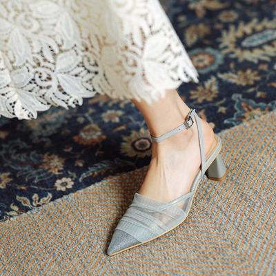 Fashion 2024 New High Heels Fashion Shoes Women Shoes Summer Design Pointed Toe Mesh Upper Water Pumps Professional Shoes Party Dress