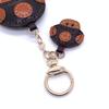 Cute Vegetable-Tanned Leather Mushroom Mario Bag Charm Keychain PU Pendant Key Ring