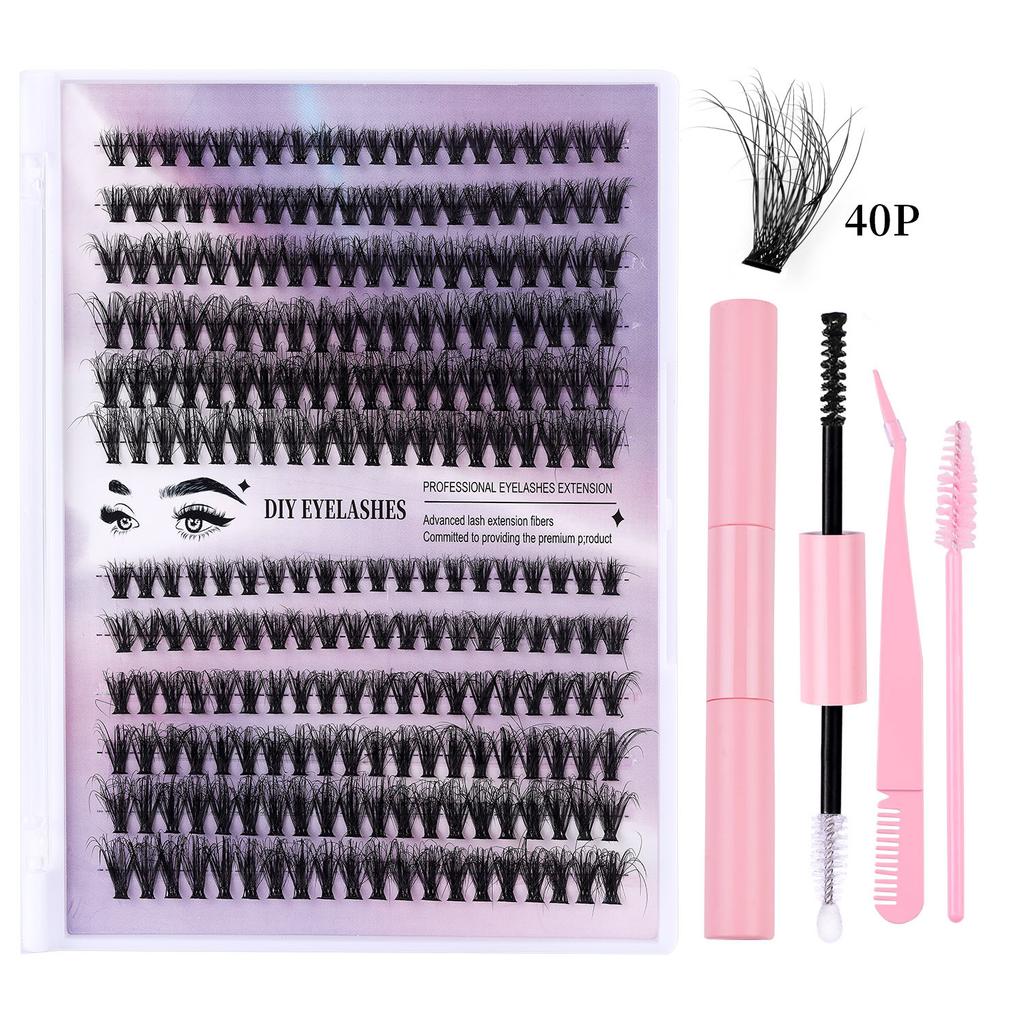 Diy Segmented Fried Hair Single Cluster False Eyelashes 12 Rows Large Capacity Daily Makeup