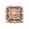 Women Brooch Imitation Pearls Enamel Glaze Flower Shape Shawl Pin Lapel Neckline Clip Anti-Exposure Buckle