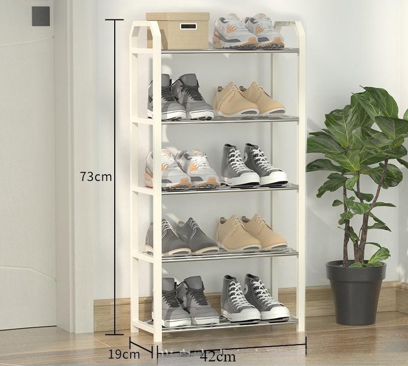 Multi-layer Assembly Simple Shoe Rack, Dustproof Storage Shoe Cabinet Dormitory Home Solid Metal Shoe Rack