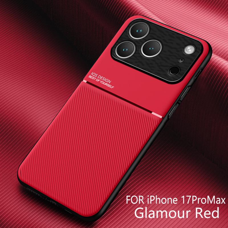 Ultra Thin Matte Leather Phone Cases For iPhone 17 Pro Max Air 14 15 Plus 13 12 Mini 11 16 Pro Magnetic Car Holder Protect Cover