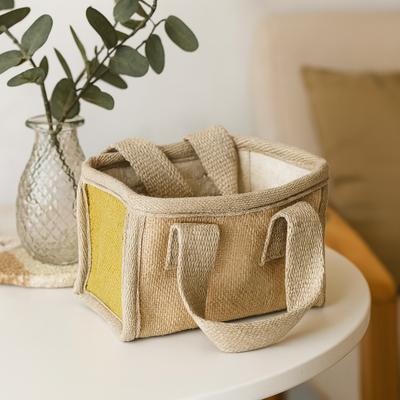 Einkaufskorb Jute Baumwolle Oliv 16x10x12 cm